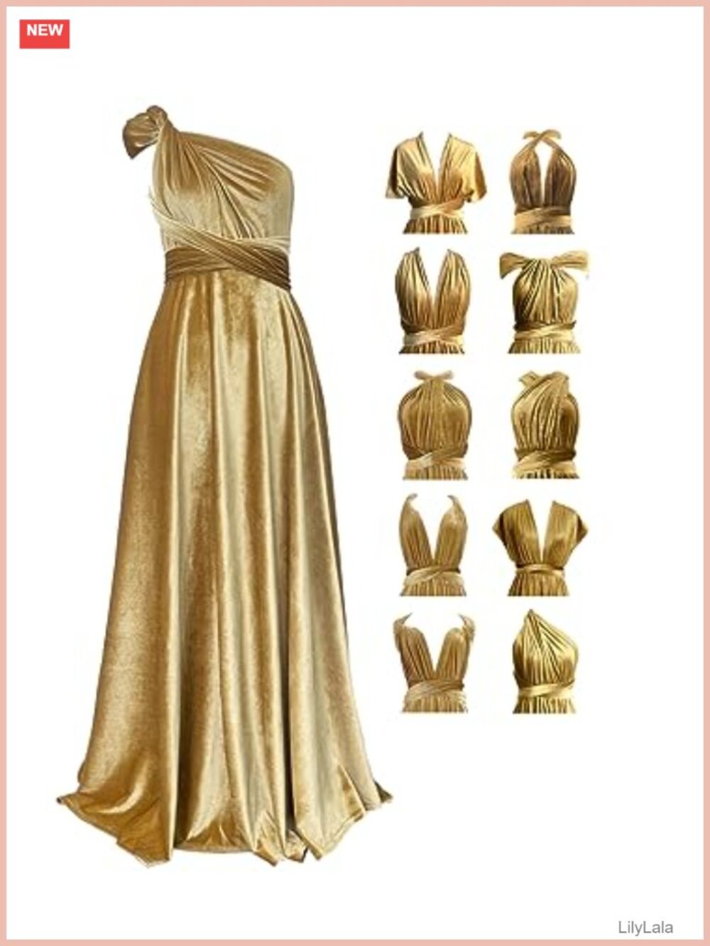 Infinity Multi-Way Velvet Wrap Maxi Dress Convertible Bridesmaid